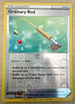 Pokemon TCG Ordinary Rod 171/202 Sword & Shield Reverse Holo Trainer Card - Image 1