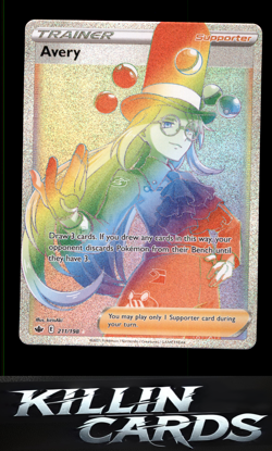 Avery (Secret) 211/198 Pokemon Secret Rare SWSH06: Chilling Reign Card NM - Image 1