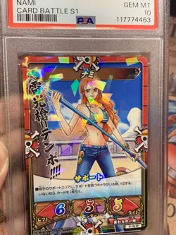 2015 PSA 10 ONE PIECE Kizuna Boost Card Battle Nami S1-04 Holo Cracked Ice - Image 5