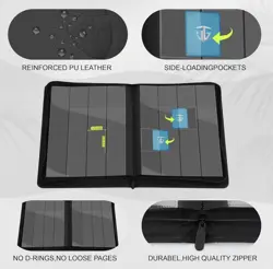 Blue 12 Pockets Trading Card Zipper Binder for 720 Cards| Secure Side Load - Image 4