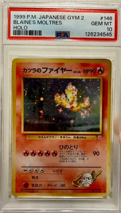 Blaine's Moltres 146 PSA 10 Gem Mint Japanese Pokemon Card New Cert - Image 1