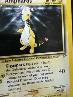 Pokemon TCG Ampharos Neo Genesis Holo Card Rare 1/111 - Image 2
