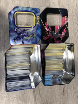 2 Tins Full Of Bulk Pokemon 500 Ish Cards - Includes Holos Reverse Holos Collec - Image 1