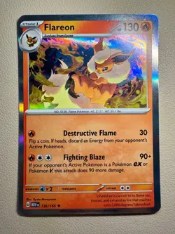 Pokemon Card - Flareon Scarlet & Violet 151 136/165 Rare - Image 1