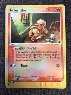 Growlithe 65/100 Common Reverse Holo Pokemon Card NM - Image 1