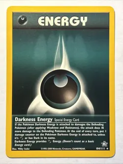 Darkness Energy #104/111 Neo Genesis Rare Card WOTC Vintage 2000 Pokemon TCG NM - Image 1