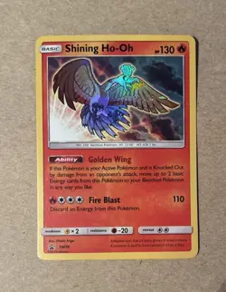 2017 Pokemon Shining Ho Oh Holo Black Star Promo Card SM70 - Image 1