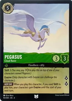 83/204 PEGASUS CLOUD RACER URSULAS RETURN UNCOMMON DISNEY LORCANA CARD - Image 1