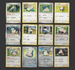 Snorlax Pokemon Card Set of 12 English Cards Basic 151 Deck Building Holo Rare - Image 1