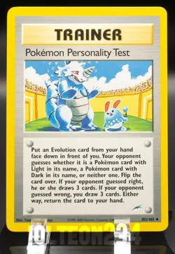 Pokemon TCG Card - Pokemon Personality Test 102/105 Neo Destiny Uncommon Vintage - Image 1