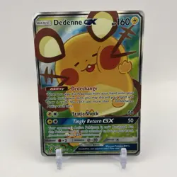 Pokemon TCG Dedenne GX Alternate Art Promo Holo Card 195a/214 NM Condition - Image 1