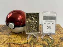 Pokemon 1999 Mewtwo 23K Gold-Plated Trading Card #150 W/Ball + Cert Burger King - Image 1