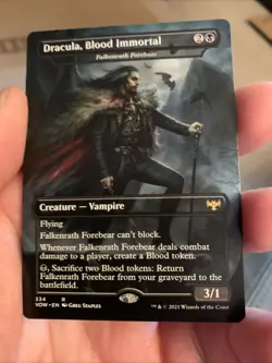 1x FOIL DRACULA, BLOOD IMMORTAL/FALKENRATH FOREBEAR - CRIMSON VOW MTG Magic - Image 1