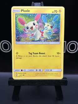 Plusle 33/73 NM - Shining Legends Pokemon Card - Tomokazu Komiya Art - Image 2