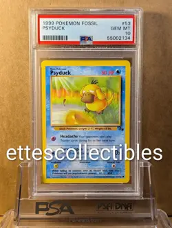 1999 Pokemon Fossil Unlimited Psyduck And Slowbro PSA 10 Lot. - Image 2