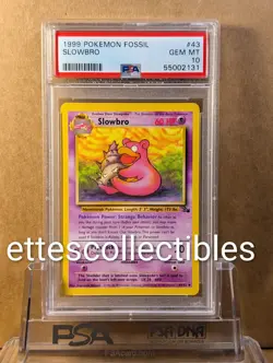 1999 Pokemon Fossil Unlimited Psyduck And Slowbro PSA 10 Lot. - Image 4