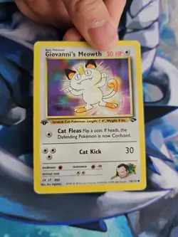 Pokemon Gym Challenge 1st Edition Giovanni's Meowth 74/132 Common Played - Image 4