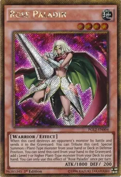 Rose Paladin PGL2-EN004 1st Gold Secret Rare NM Yu-Gi-Oh! DNA GAMES - Image 1