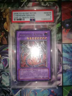 YU-GI-OH Cyberdark Dragon 1st Edition Ultimate Rare Psa 9 Euro Print - Image 1