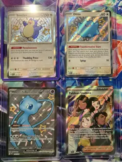 Paldean Fates 4 Card Lot | Snorlax, Mew, Ditto, Paldean Student | Pokemon 2024 - Image 1