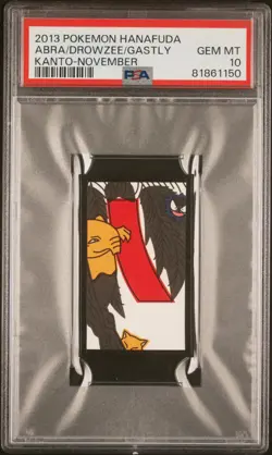 Pokemon Drowzee & Abra & Gastly Rare Pokemon Hanafuda Card TCG - PSA 10 Gem Mint - Image 1