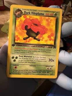 DARK VILEPLUME Pokemon Card - WOTC - 1st Edition - Team Rocket 30/82 Non-HOLO - Image 1