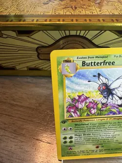 1999 Pokemon BUTTERFREE Jungle Set 1ST EDITION "d" ERROR Card 33/64 Mint - Image 3