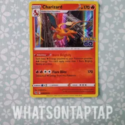 Pokemon Card Charizard 010/078 Holo Rare Sword Shield Pokemon GO Singles LP - Image 1
