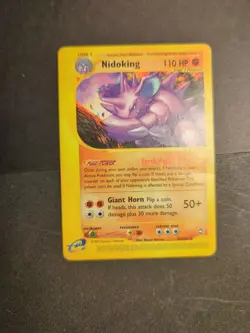 Pokemon TCG Nidoking 24/147 Aquapolis E-Series Rare Non-Holo Card HP Creased - Image 1