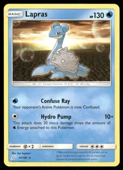 Pokemon Cards Lapras 31/181 Team Up Sun & Moon Rare NM - Image 1