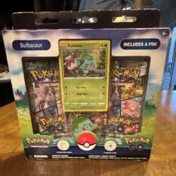 Pokemon Bulbasaur Pin Collection Box Pokemon GO TCG Promo Card & Booster Packs - Image 1