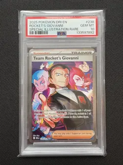 PSA 10 Team Rocket's Giovanni 238/182 Destined Rivals Pokemon Card - Image 1