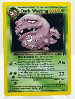 Dark Weezing 14/82 Team Rocket Set Holo Rare Vintage WOTC Pokemon Card - Image 1