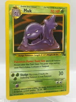 Muk 28/62 Fossil Unlimited Non Holo Rare WotC 1999 Vintage Pokemon TCG Card - Image 2