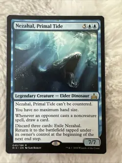 MTG Magic The Gathering Card Nezahal, Primal Tide Rivals of Ixalan Regular - Image 1