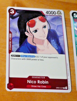 ONE PIECE ENGLISH CARD GAME HOLO CARTE Nico Robin OP01-017 EN ERRATA MINT - Image 1