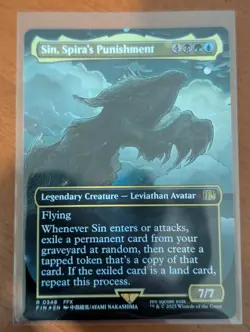 Sin, Spira's Punishment Borderless Foil R 0348 MTG Final Fantasy NM+ - Image 1