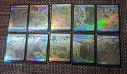 10x Foil Lord of the Rings Tales of Middle Earth Full Art Land Set Magic MTG - Image 1