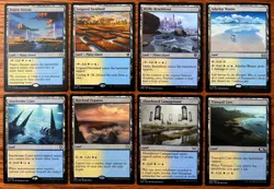 MTG AZORIUS LANDS EDH 8-Pack: Prairie Stream, Irrigated Farmland, Adarkar Wastes - Image 1
