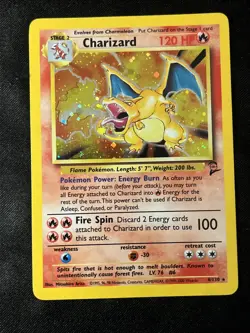 Pokemon TCG Charizard Holo 2nd Edition Base Set 4/130 Unlimited LP 1999 - Image 1