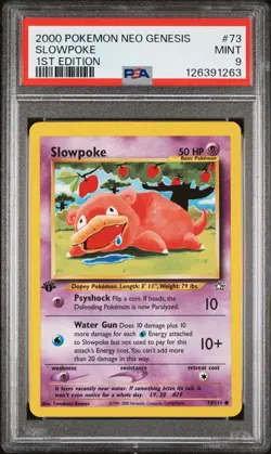 2000 POKEMON NEO GENESIS 1ST ED #73 SLOWPOKE PSA 9 - Image 1