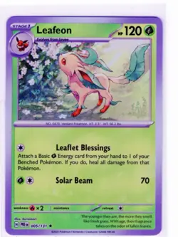 Leafeon (Master Ball Pattern) 005/131 Sv: Prismatic Evolutions Holo Pokemon TCG - Image 1