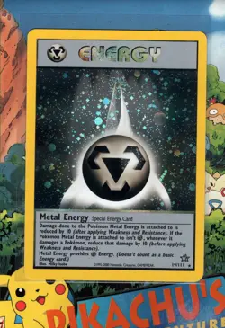 Pokemon TCG Metal Energy 19/111 Cosmos Holo Rare Neo Genesis wotc NM/M swirl - Image 1