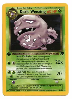 Pokemon Card: Dark Weezing 1st Edition 31/82 Team Rocket Set Rare! EXC - Image 1
