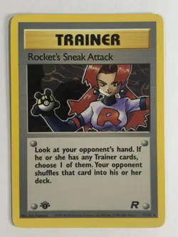 Pokemon TCG Team Rocket Set 1st Edition Rocket's Sneak Attack 72/82 Light Played - Image 1