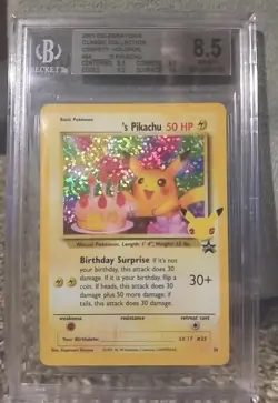 BGS 8.5 POKEMON CLASSIC COLLECTION CELEBRATIONS CONFETTI HOLO PIKACHU #24 PSA - Image 1