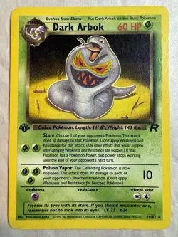 Pokemon TCG Dark Arbok 1st Edition Non Holo Rare WOTC Pokemon Team Rocket - Image 1