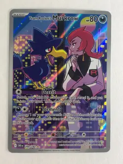 Pokemon TCG Destined Rivlas Team Rocket's Murkrow 200/182 Near Mint - Image 1