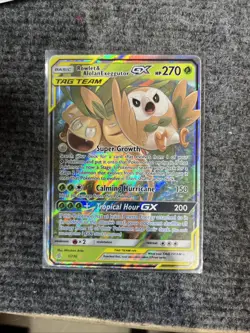 TCG Pokemon English Rowlet & Alolan Exeggutor GX 1/236 Sm-Unified Minds Holo - Image 1