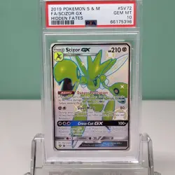 Pokemon Sun & Moon Hidden Fates Shiny Scizor GX SV72 PSA 10 GEM MINT - Image 1